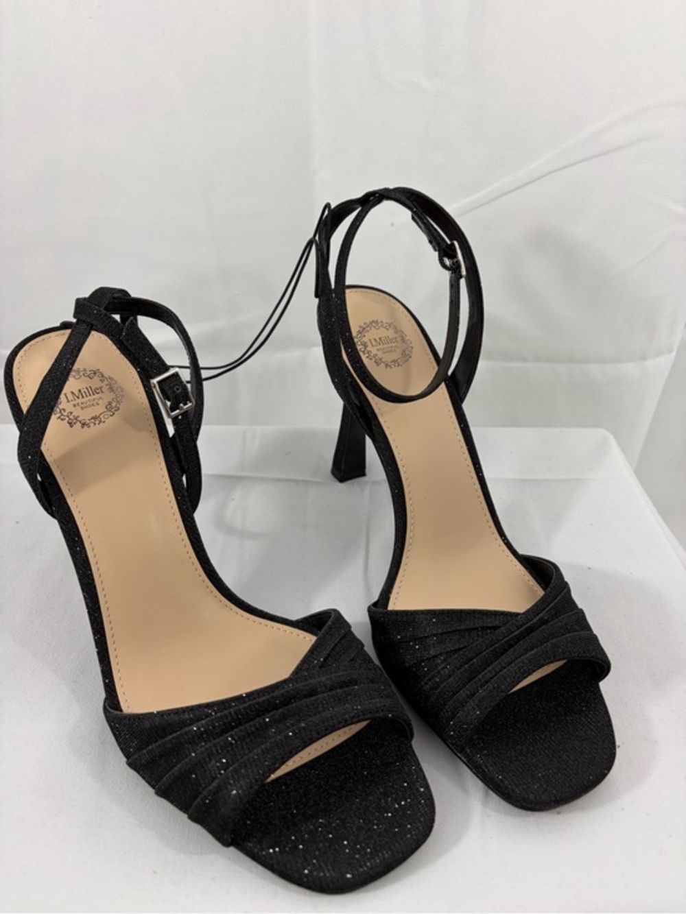 NWT Nicole Miller Women’s Size 10 Black Sparkly Strappy High Heel Sandals